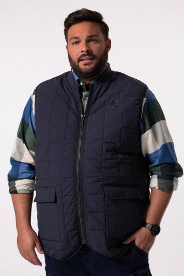 Men+ 464 Vesta prošívaná s college límcem Tmavě modrá - Bundy - Bundy Nadměrné Velikosti - 2XL-8XL