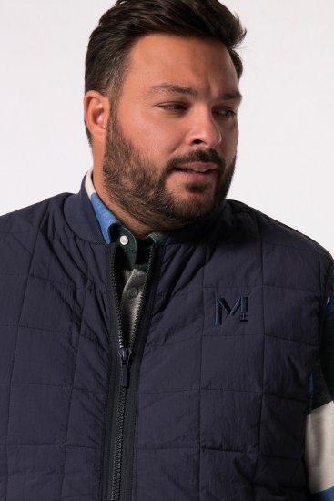 Men+ 464 Vesta prošívaná s college límcem Tmavě modrá - Bundy - Bundy Nadměrné Velikosti - 2XL-8XL