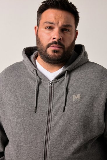 Men+ 851 Mikina s kapucí na zip Šedý melír - Mikiny & mikiny s kapucí - Mikiny & Mikiny s kapucí 2XL-12XL