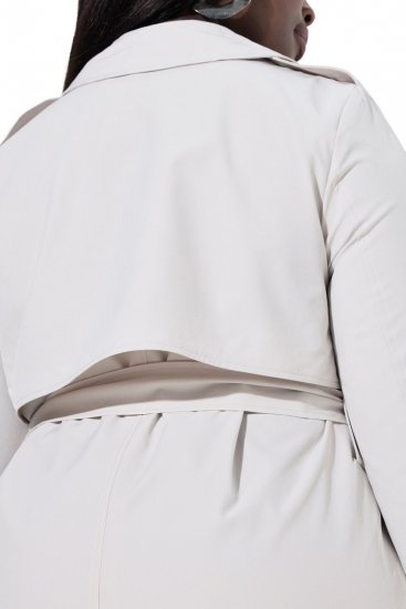 Ulla Popken 834990 Trenčkot Taupe - Kabáty - Dámské kabáty pro plnoštíhlé