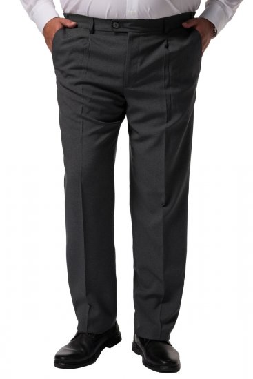 Men+ 066 Porto Kalhoty k obleku bellyfit Šedá - Obleky - Obleky 2XL-8XL