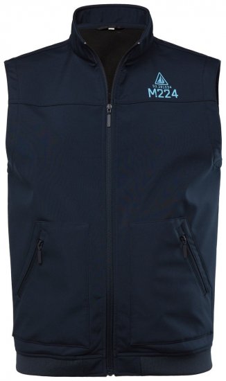 Men+ 414 Softshellová vesta se stojáčkem Tmavě modrá - Bundy - Bundy Nadměrné Velikosti - 2XL-8XL