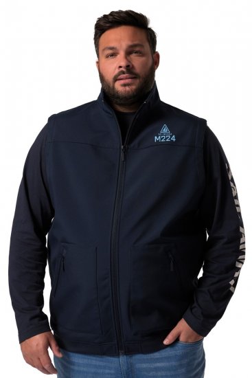 Men+ 414 Softshellová vesta se stojáčkem Tmavě modrá - Bundy - Bundy Nadměrné Velikosti - 2XL-8XL