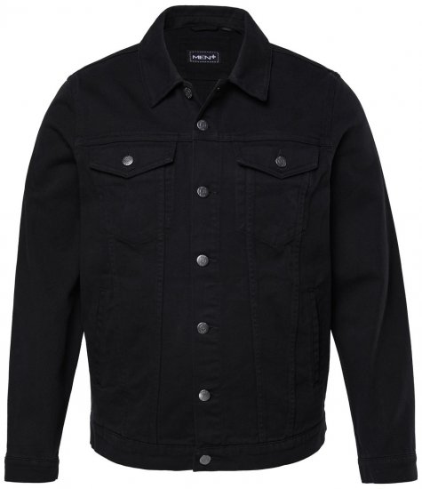 Men+ 446 Džínová bunda s náprsními kapsami Černá - Bundy - Bundy Nadměrné Velikosti - 2XL-8XL