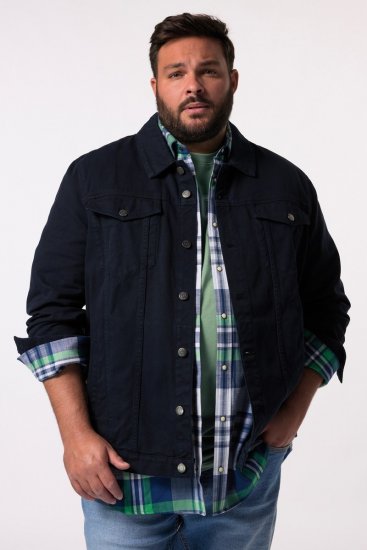 Men+ 446 Džínová bunda s náprsními kapsami Tmavě modrá - Bundy - Bundy Nadměrné Velikosti - 2XL-8XL