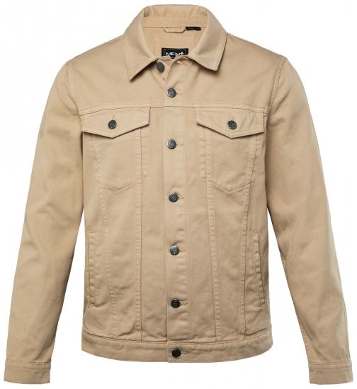 Men+ 446 Džínová bunda s náprsními kapsami Písková - Bundy - Bundy Nadměrné Velikosti - 2XL-8XL