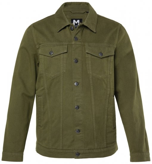 Men+ 446 Džínová bunda s náprsními kapsami Tmavě olivová - Bundy - Bundy Nadměrné Velikosti - 2XL-8XL