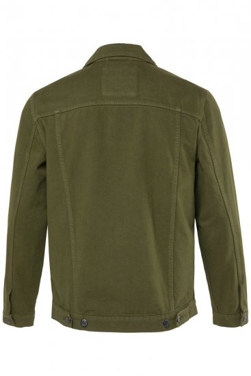 Men+ 446 Džínová bunda s náprsními kapsami Tmavě olivová - Bundy - Bundy Nadměrné Velikosti - 2XL-8XL