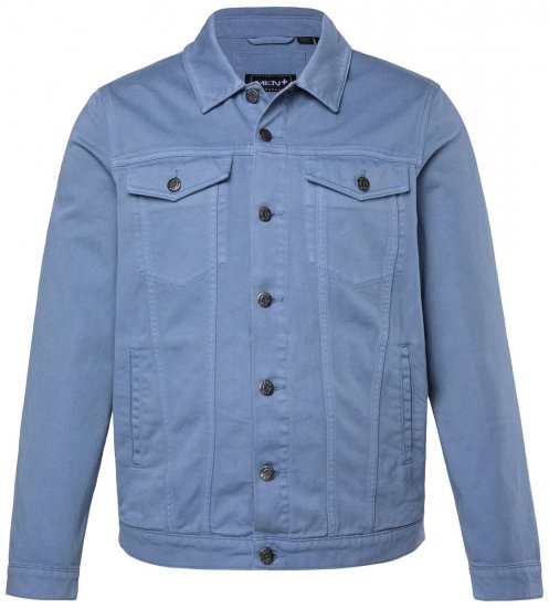 Men+ 446 Džínová bunda s náprsními kapsami Denimová modrá - Bundy - Bundy Nadměrné Velikosti - 2XL-8XL