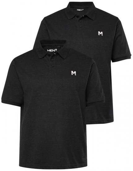 Men+ 258 Polokošile Černá 2 kusy - Polokošile - Polokošile 2XL-8XL - Trička s límečkem 2XL-8XL