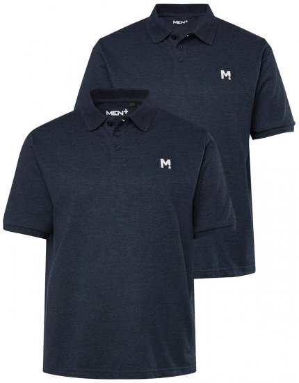 Men+ 258 Polokošile Tmavě modrá 2 kusy - Polokošile - Polokošile 2XL-8XL - Trička s límečkem 2XL-8XL