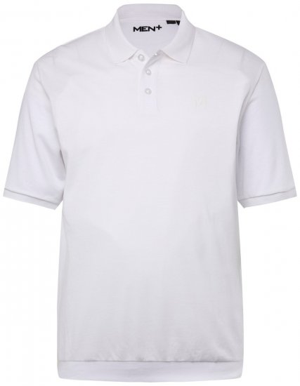 Men+ 264 Polokošile bellyfit Bílá - Polokošile - Polokošile 2XL-8XL - Trička s límečkem 2XL-8XL