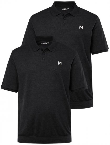 Men+ 266 Polokošile bellyfit Černá 2 kusy - Polokošile - Polokošile 2XL-8XL - Trička s límečkem 2XL-8XL