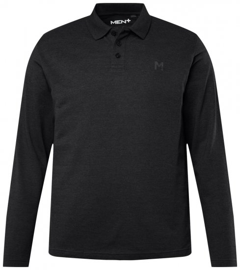 Men+ 270 Polokošile s dlouhým rukávem Černá - Polokošile - Polokošile 2XL-8XL - Trička s límečkem 2XL-8XL