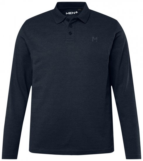 Men+ 270 Polokošile s dlouhým rukávem Tmavě modrá - Polokošile - Polokošile 2XL-8XL - Trička s límečkem 2XL-8XL