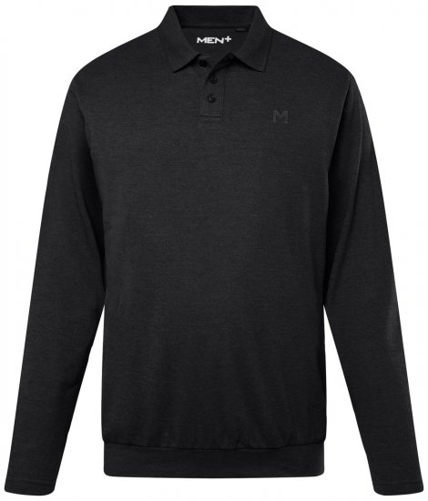 Men+ 274 Polokošile s dlouhým rukávem bellyfit Černá - Polokošile - Polokošile 2XL-8XL - Trička s límečkem 2XL-8XL