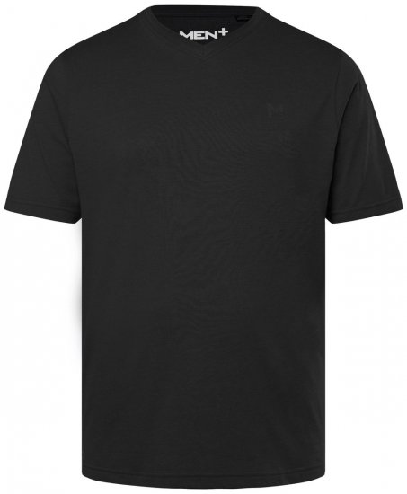 Men+ 279 Tričko véčkový výstřih Černá - Trička - Trička nadměrné velikosti - 2XL-14XL