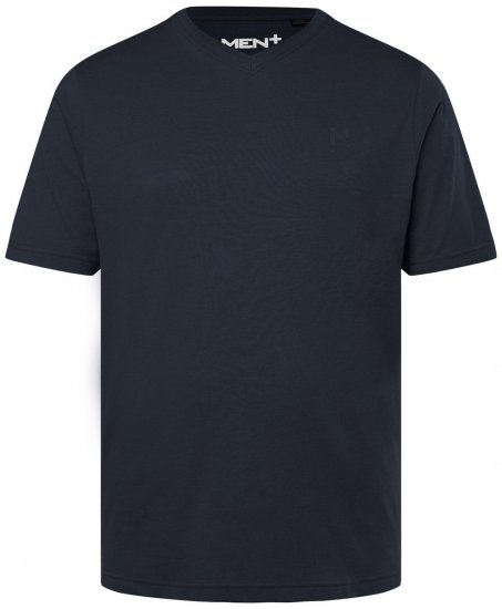 Men+ 279 Tričko véčkový výstřih Tmavě modrá - Trička - Trička nadměrné velikosti - 2XL-14XL