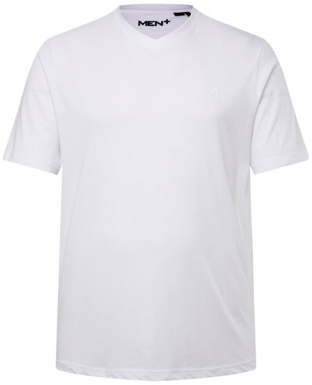 Men+ 279 Tričko véčkový výstřih Bílá - Trička - Trička nadměrné velikosti - 2XL-14XL
