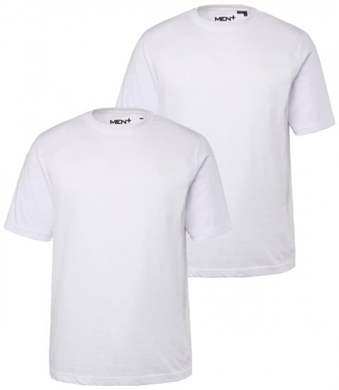 Men+ 285 Tričko kulatý výstřih Bílá 2 kusy - Trička - Trička nadměrné velikosti - 2XL-14XL