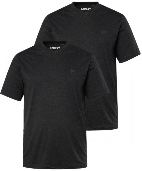 Men+ 299 Tričko véčkový výstřih Černá 2 kusy - Trička - Trička nadměrné velikosti - 2XL-14XL