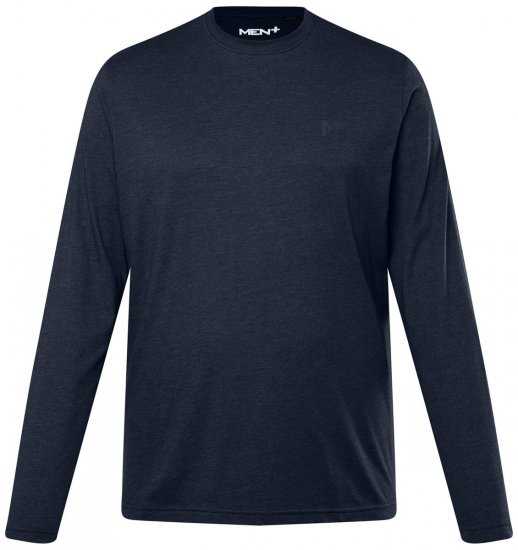 Men+ 307 Tričko s dlouhým rukávem Tmavě modrá - Trička - Trička nadměrné velikosti - 2XL-14XL