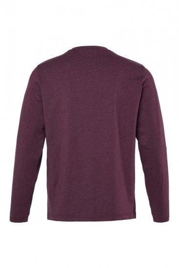 Men+ 307 Tričko s dlouhým rukávem Tmavě švestková - Trička - Trička nadměrné velikosti - 2XL-14XL