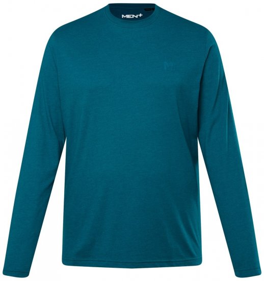 Men+ 307 Tričko s dlouhým rukávem Šedomodrá - Trička - Trička nadměrné velikosti - 2XL-14XL