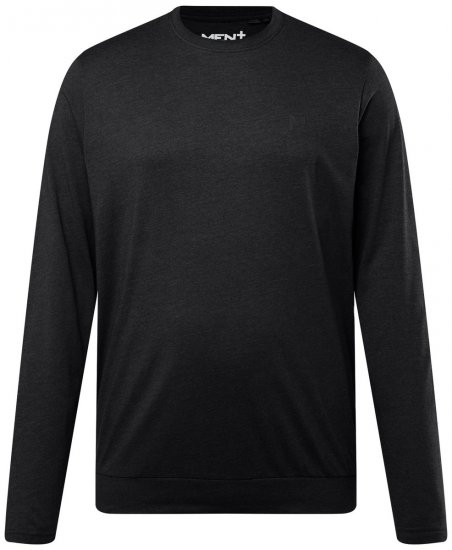 Men+ 313 Tričko s dlouhým rukávem bellyfit Černá - Trička - Trička nadměrné velikosti - 2XL-14XL