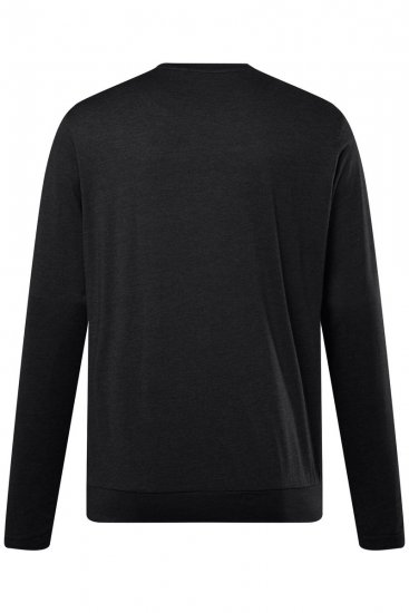 Men+ 313 Tričko s dlouhým rukávem bellyfit Černá - Trička - Trička nadměrné velikosti - 2XL-14XL