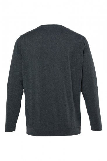 Men+ 313 Tričko s dlouhým rukávem bellyfit Tmavě šedý melír - Trička - Trička nadměrné velikosti - 2XL-14XL