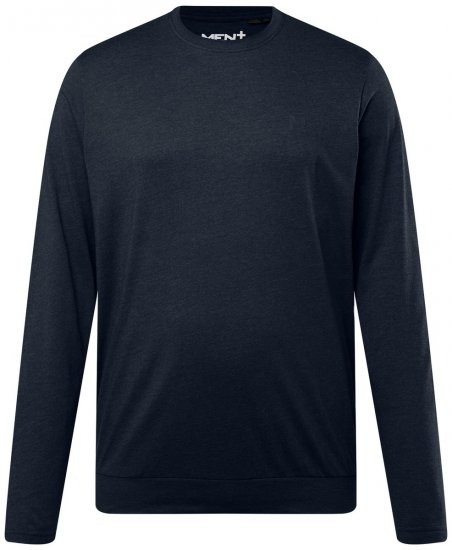Men+ 313 Tričko s dlouhým rukávem bellyfit Tmavě modrá - Trička - Trička nadměrné velikosti - 2XL-14XL