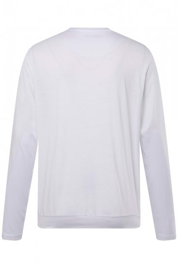 Men+ 313 Tričko s dlouhým rukávem bellyfit Bílá - Trička - Trička nadměrné velikosti - 2XL-14XL