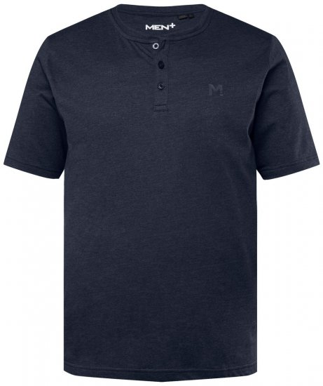 Men+ 365 Tričko Henley Tmavě modrá - Trička - Trička nadměrné velikosti - 2XL-14XL