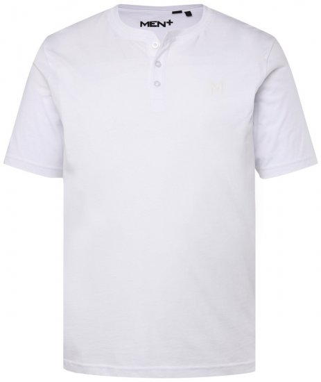 Men+ 365 Tričko Henley Bílá - Trička - Trička nadměrné velikosti - 2XL-14XL