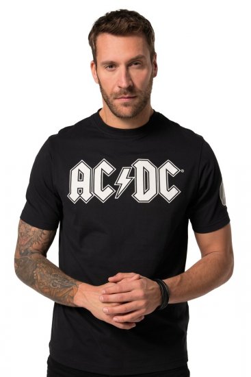 JP1880 AC/DC Classic Logo Band T-Shirt Black - Trička - Trička nadměrné velikosti - 2XL-14XL
