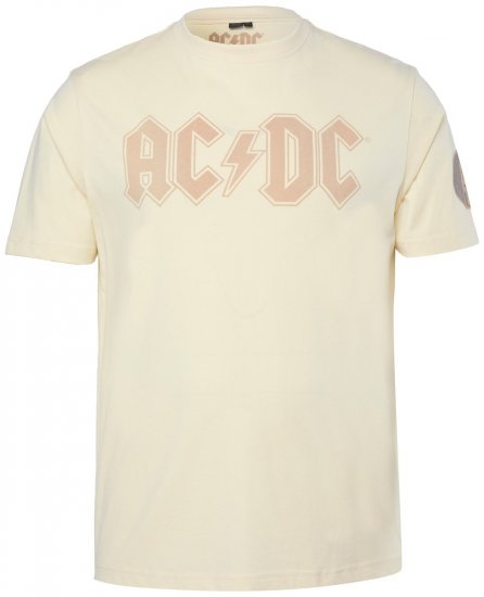 JP1880 836411 AC/DC Classic Logo Tričko Pískově šedá - Trička s kapelami - Kapelová trička ve velikostech 2XL–10XL