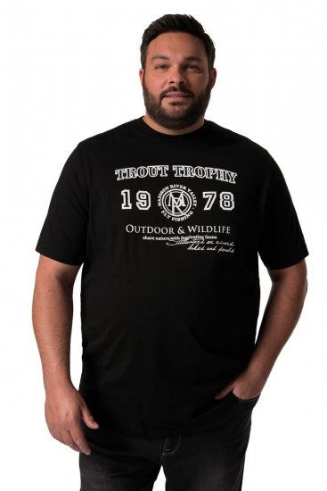 Men+ 424 Tričko Trout Trophy Černá - Trička - Trička nadměrné velikosti - 2XL-14XL