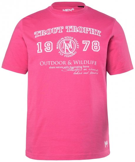 Men+ 424 Tričko Trout Trophy Flamingově růžová - Trička - Trička nadměrné velikosti - 2XL-14XL