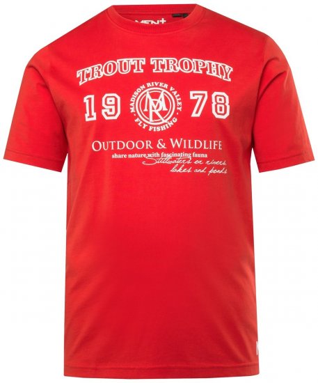 Men+ 424 Tričko Trout Trophy Chilli červená - Trička - Trička nadměrné velikosti - 2XL-14XL