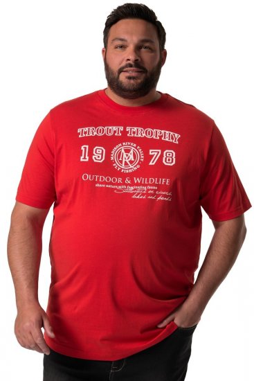 Men+ 424 Tričko Trout Trophy Chilli červená - Trička - Trička nadměrné velikosti - 2XL-14XL