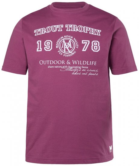 Men+ 424 Tričko Trout Trophy Světle bobulová - Trička - Trička nadměrné velikosti - 2XL-14XL