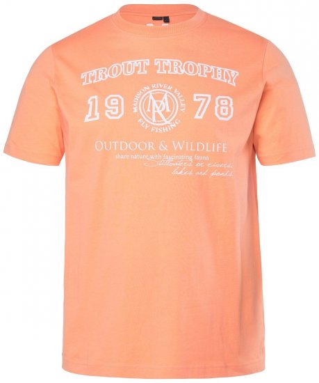 Men+ 424 Tričko Trout Trophy Tmavě meruňková - Trička - Trička nadměrné velikosti - 2XL-14XL