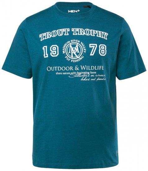 Men+ 424 Tričko Trout Trophy Lagunová zelená - Trička - Trička nadměrné velikosti - 2XL-14XL