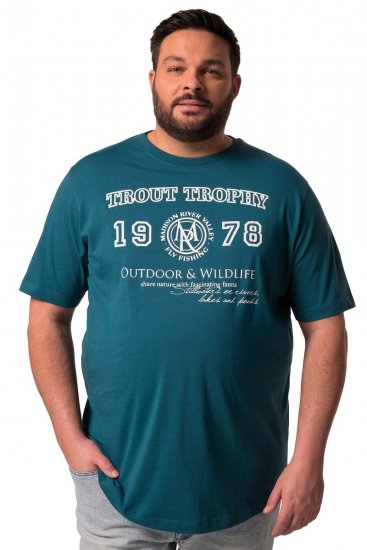 Men+ 424 Tričko Trout Trophy Lagunová zelená - Trička - Trička nadměrné velikosti - 2XL-14XL
