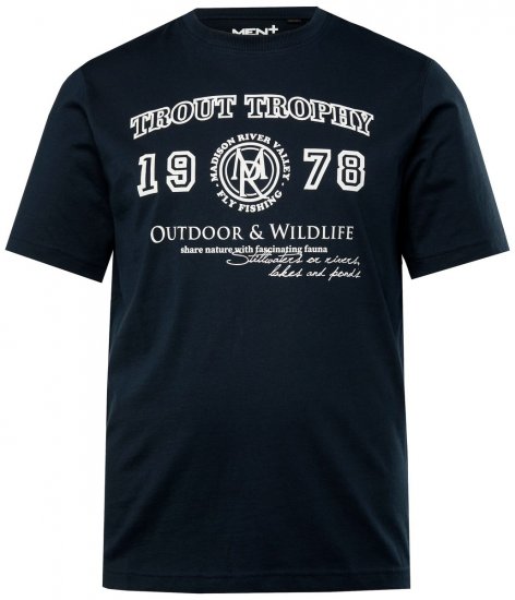 Men+ 424 Tričko Trout Trophy Tmavě modrá - Trička - Trička nadměrné velikosti - 2XL-14XL