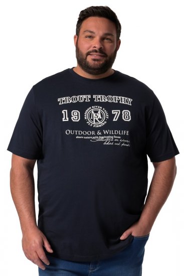 Men+ 424 Tričko Trout Trophy Tmavě modrá - Trička - Trička nadměrné velikosti - 2XL-14XL
