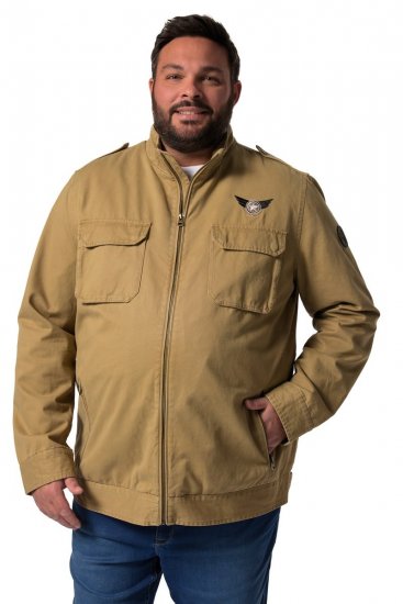 Men+ 641 Bavlněná bunda se stojáčkem Velbloudí - Bundy - Bundy Nadměrné Velikosti - 2XL-8XL