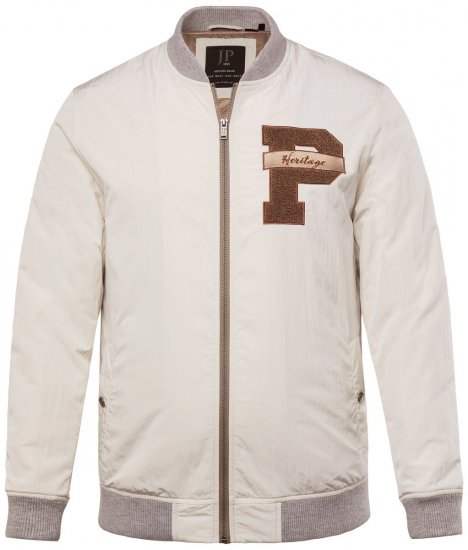 JP1880 836786 College bunda s emblémem Krémově bílá - Bundy - Bundy Nadměrné Velikosti - 2XL-8XL