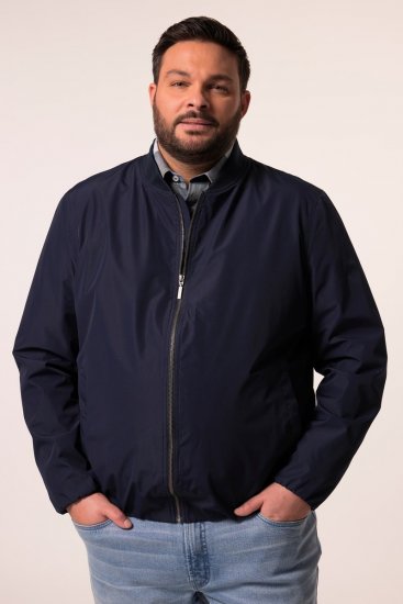 Men+ 823 Ultralehká bomber bunda bellyfit Tmavě modrá - Bundy - Bundy Nadměrné Velikosti - 2XL-8XL